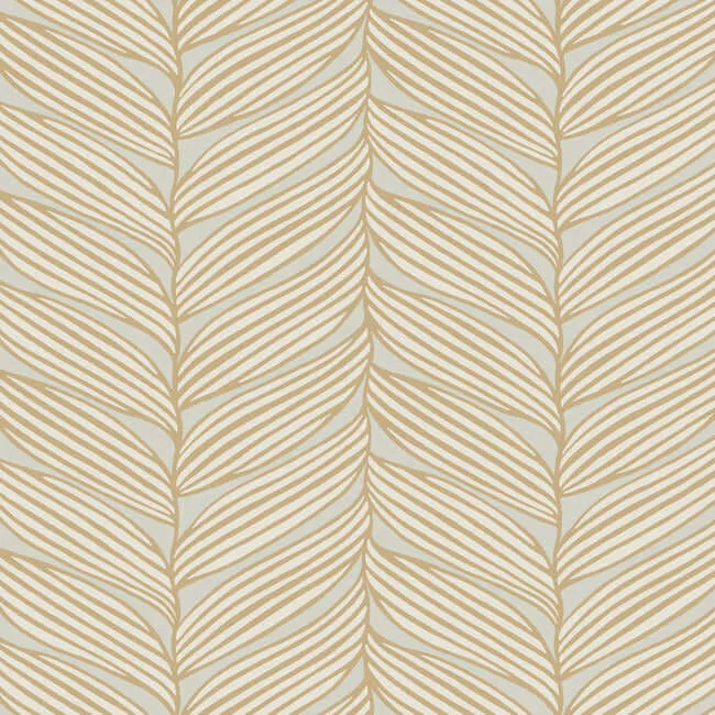 Antonina Vella Luminous Leaves wallpaper, color Neutral & Gold, SKU MD7162