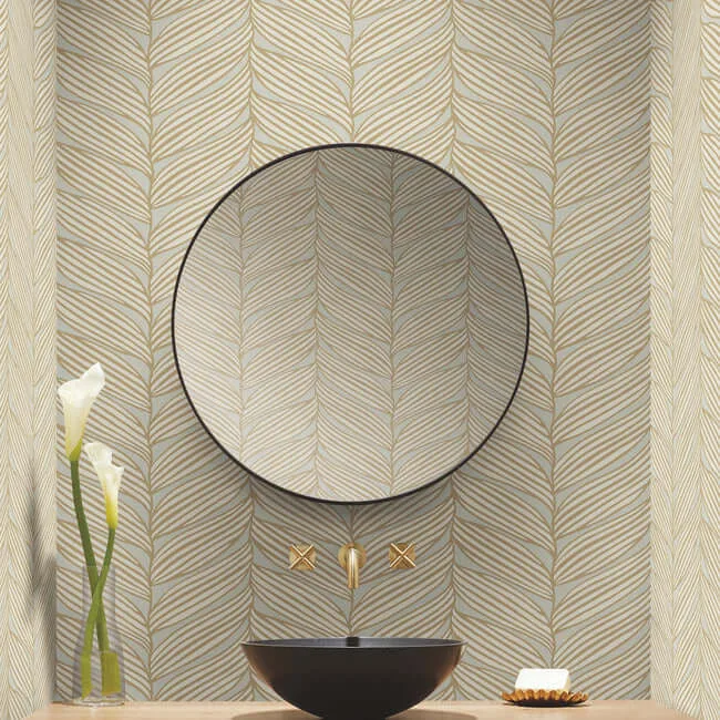 Antonina Vella Luminous Leaves - Neutral & Gold Wallpaper | Buy Online Antonina Vella Luminous Leaves wallpaper, color Neutral & Gold, SKU MD7162