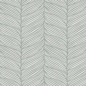 Antonina Vella Luminous Leaves wallpaper, color Spa & Silver, SKU MD7165