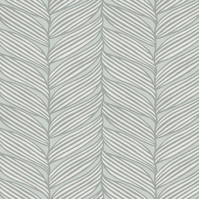 Antonina Vella Luminous Leaves wallpaper, color Spa & Silver, SKU MD7165