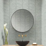 Antonina Vella Luminous Leaves - Spa & Silver Wallpaper | Buy Online Antonina Vella Luminous Leaves wallpaper, color Spa & Silver, SKU MD7165