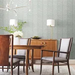 Antonina Vella Luminous Leaves - Spa & Silver Wallpaper | Buy Online Antonina Vella Luminous Leaves wallpaper, color Spa & Silver, SKU MD7165