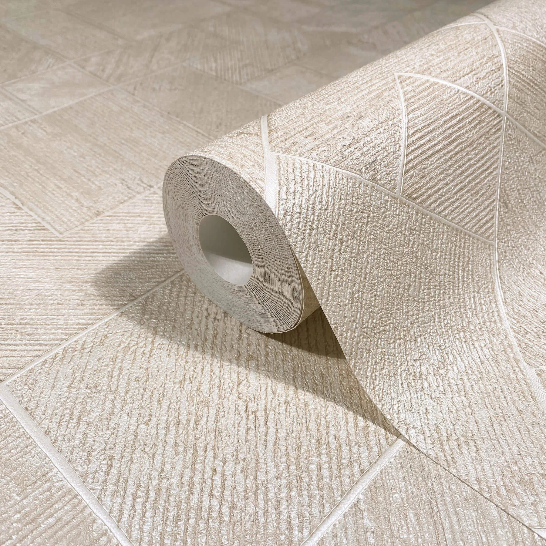 Antonina Vella Marquetry - Beige Wallpaper | Buy Online Antonina Vella Marquetry wallpaper, color Beige, SKU MA35509