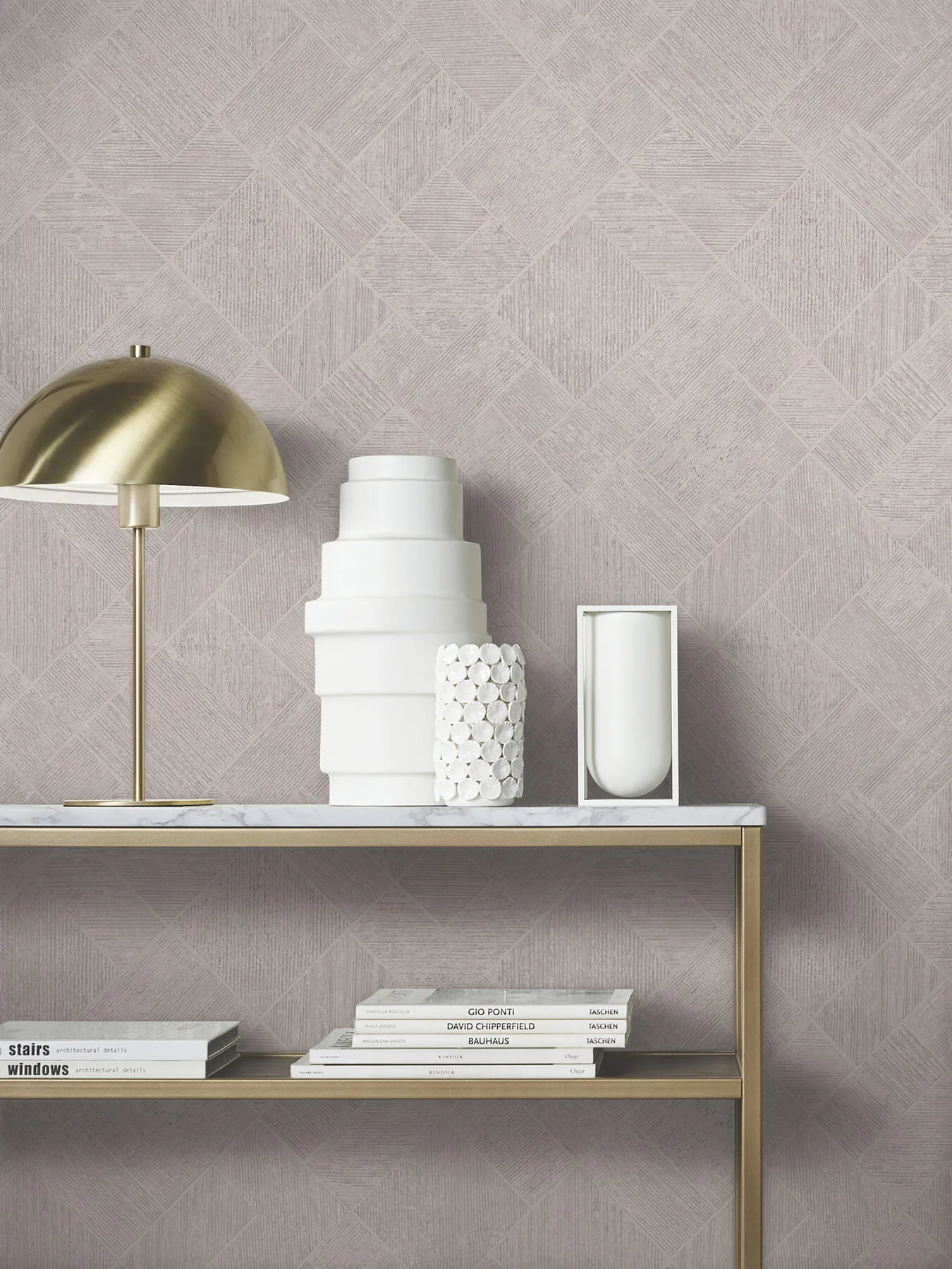 Antonina Vella Marquetry wallpaper, color Grey, SKU MA35510