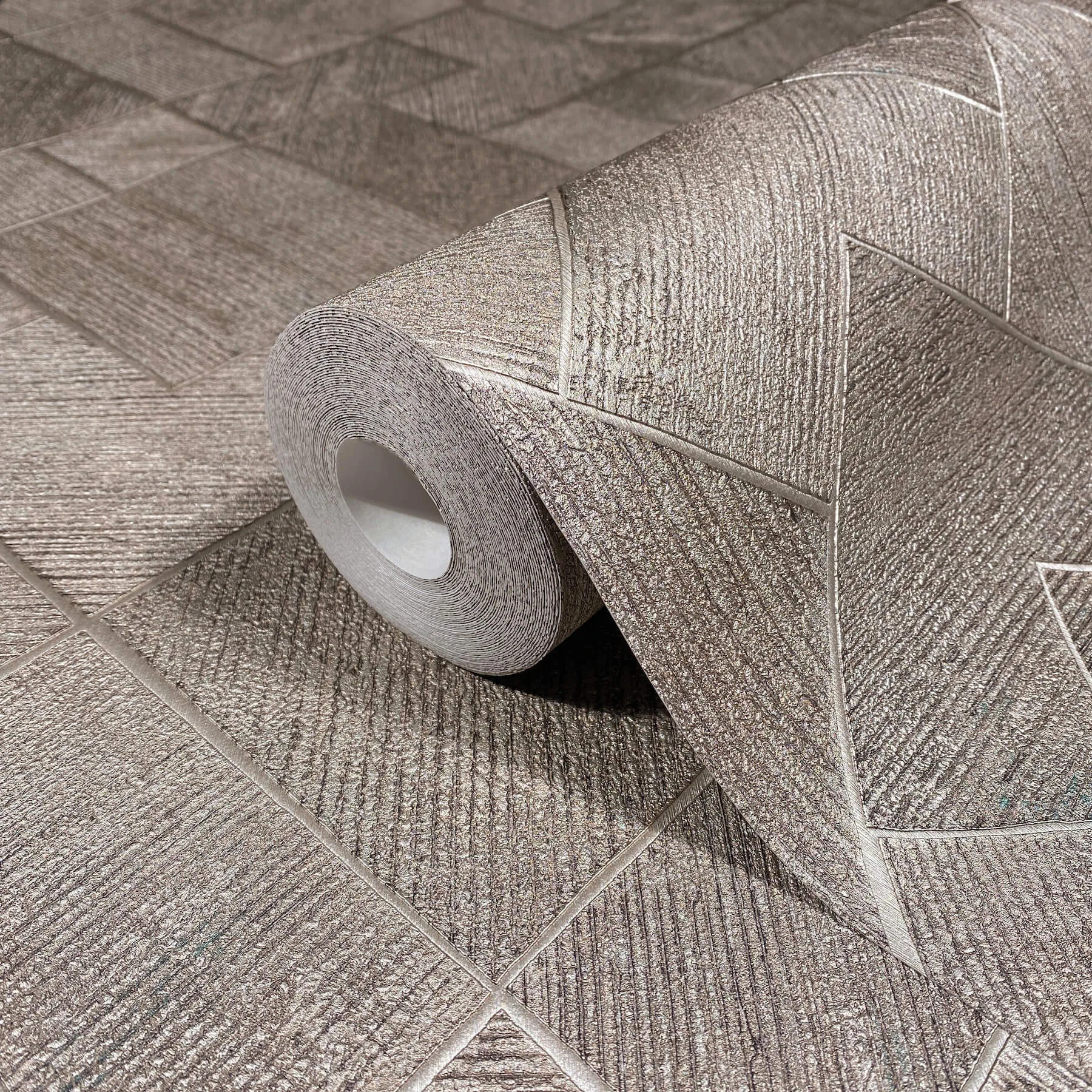Antonina Vella Marquetry wallpaper, color Taupe, SKU MA35511