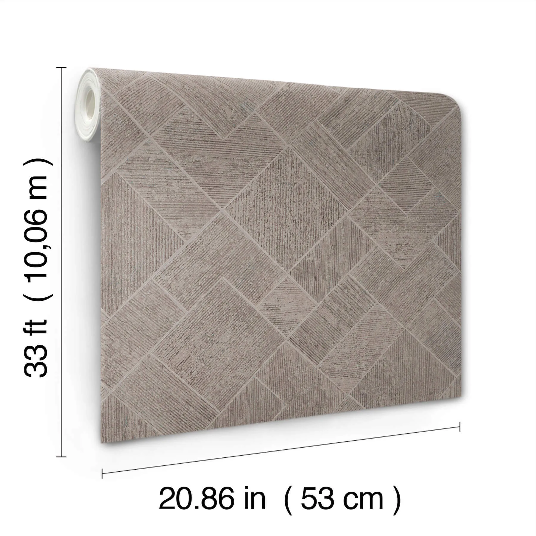 Antonina Vella Marquetry wallpaper, color Taupe, SKU MA35511