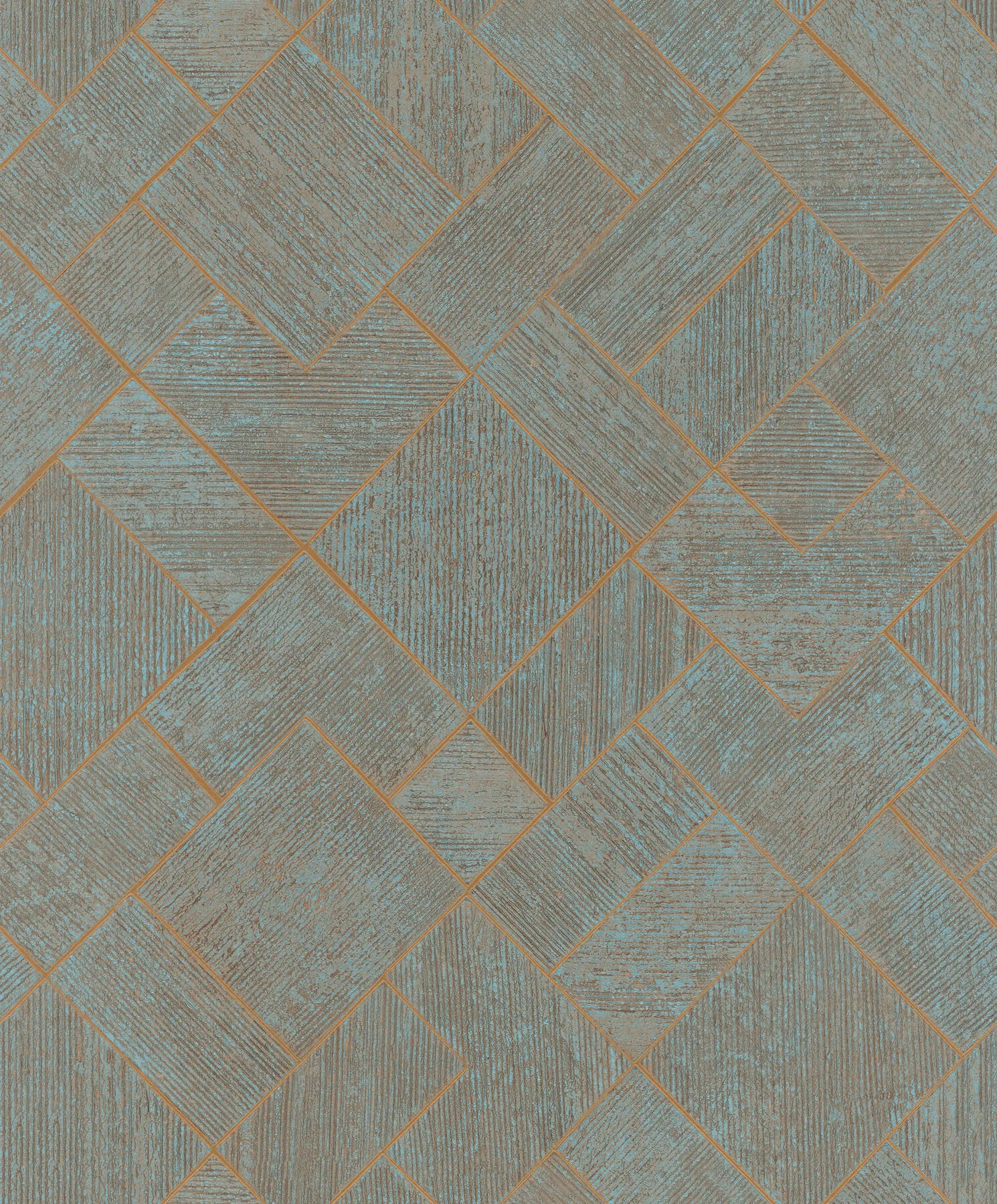 Antonina Vella Marquetry wallpaper, color Teal, SKU MA35512