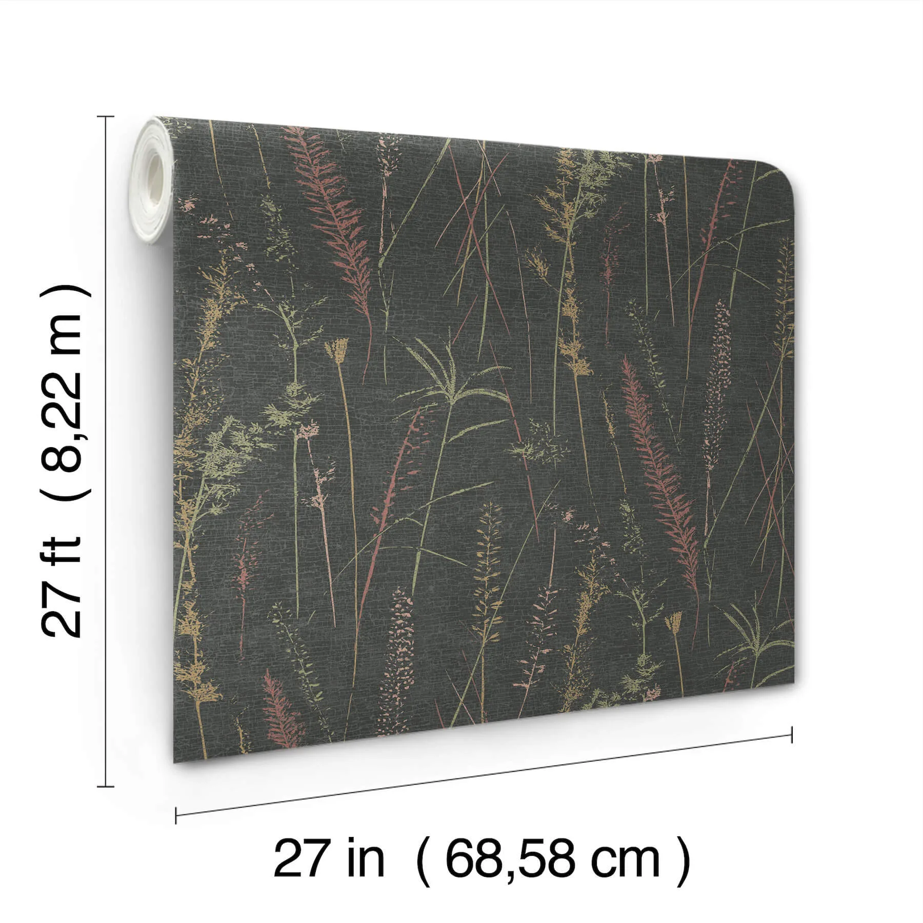 Antonina Vella Meadow Splendor - Black Wallpaper | Buy Online Antonina Vella Meadow Splendor wallpaper, color Black, SKU LL3241