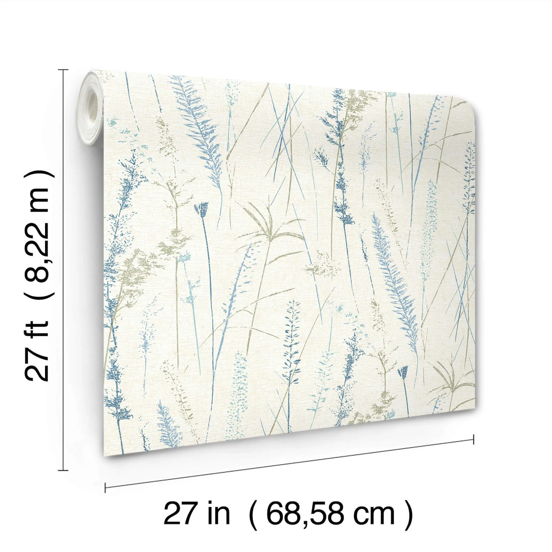 Antonina Vella Meadow Splendor - Blue Wallpaper | Buy Online Antonina Vella Meadow Splendor wallpaper, color Blue, SKU LL3242