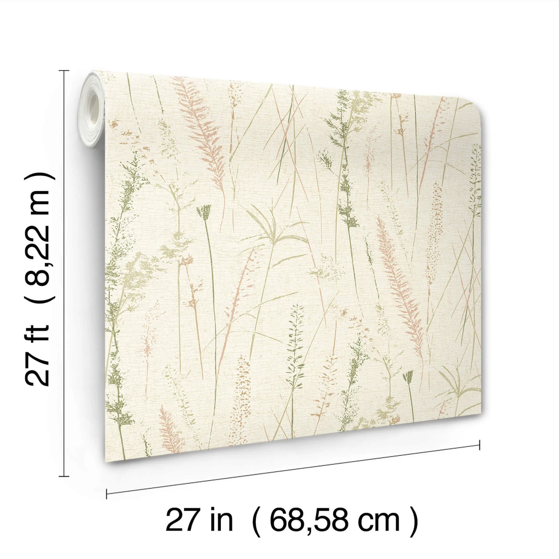Antonina Vella Meadow Splendor - Salmon Wallpaper | Buy Online Antonina Vella Meadow Splendor wallpaper, color Salmon, SKU LL3238