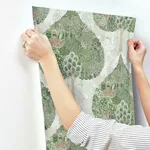 Antonina Vella Mystic Forest wallpaper, color Green & Coral, SKU BO6702