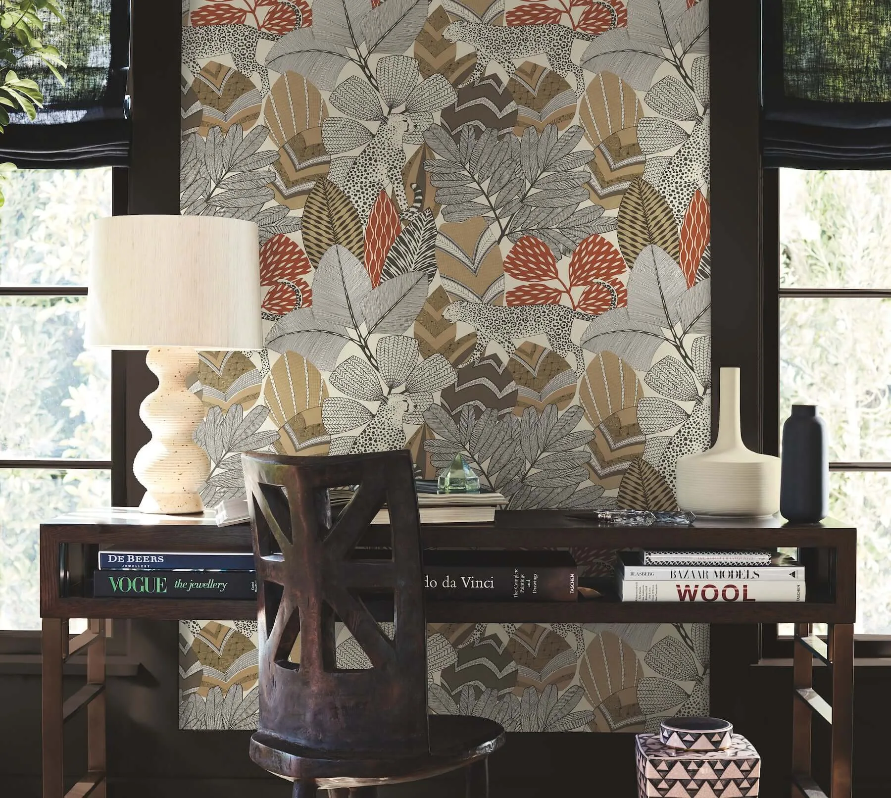Antonina Vella Namiri - Ochre Wallpaper | Buy Online Antonina Vella Namiri wallpaper, color Ochre, SKU AB3111