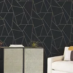 Antonina Vella Nazca wallpaper, color Black & Gold, SKU MD7181