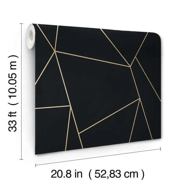 Antonina Vella Nazca wallpaper, color Black & Gold, SKU MD7181