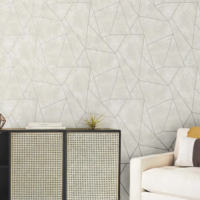Antonina Vella Nazca wallpaper, color Neutral & Silver, SKU MD7183