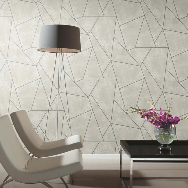 Antonina Vella Nazca wallpaper, color Neutral & Silver, SKU MD7183