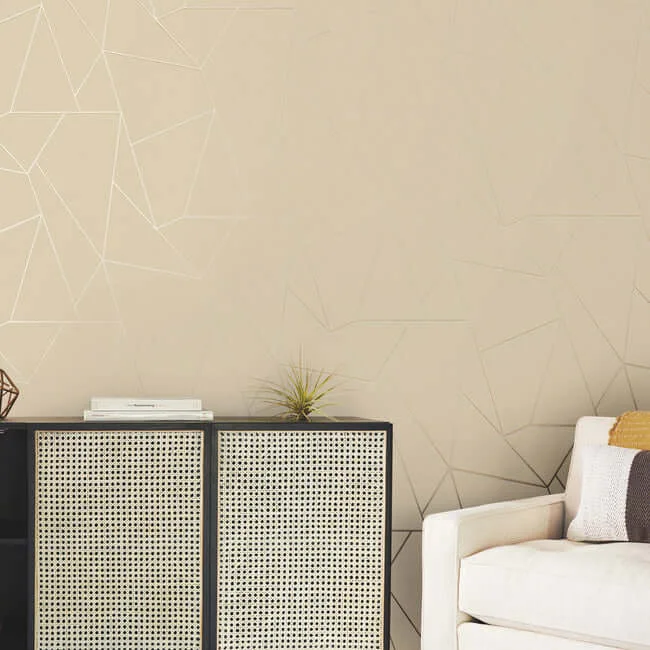 Antonina Vella Nazca wallpaper, color Almond & Gold, SKU NW3500