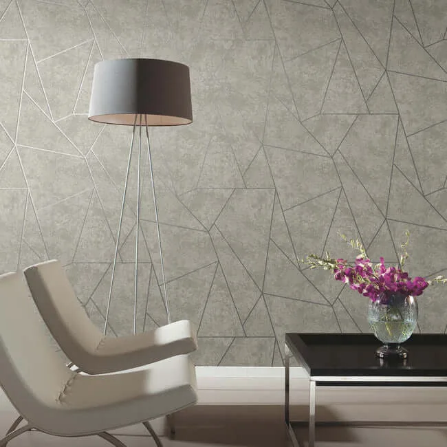 Antonina Vella Nazca - Light Grey & Silver Wallpaper | Buy Online Antonina Vella Nazca wallpaper, color Light Grey & Silver, SKU NW3503