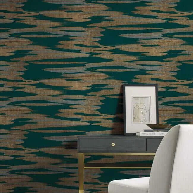 Antonina Vella Nimbus - Teal Wallpaper | Buy Online Antonina Vella Nimbus wallpaper, color Teal, SKU DD3823