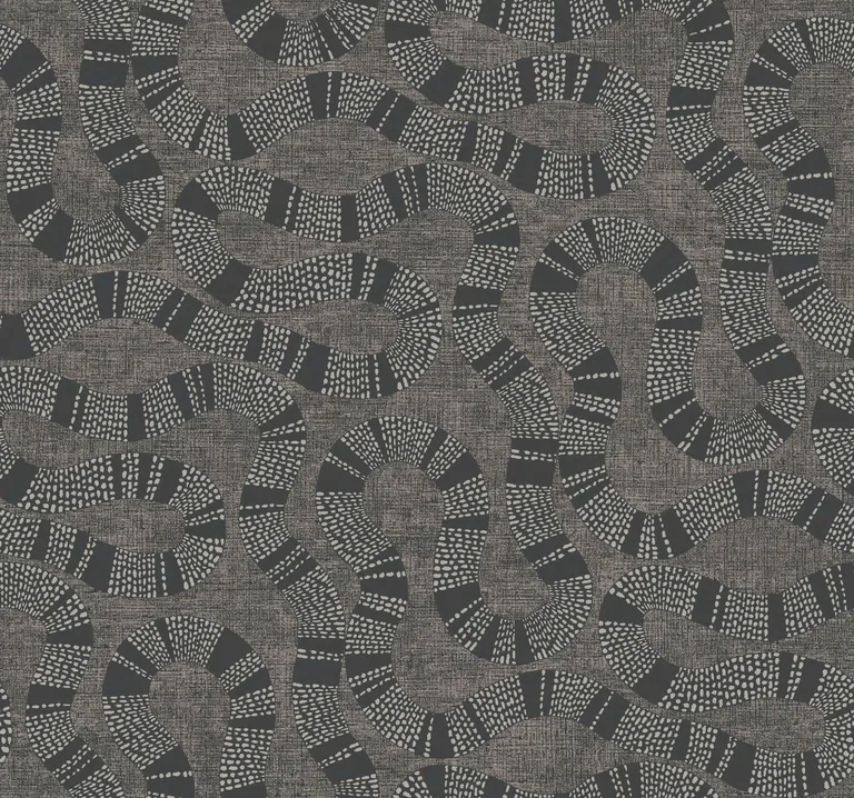 Antonina Vella Ophidia wallpaper, color Black, SKU AB3004
