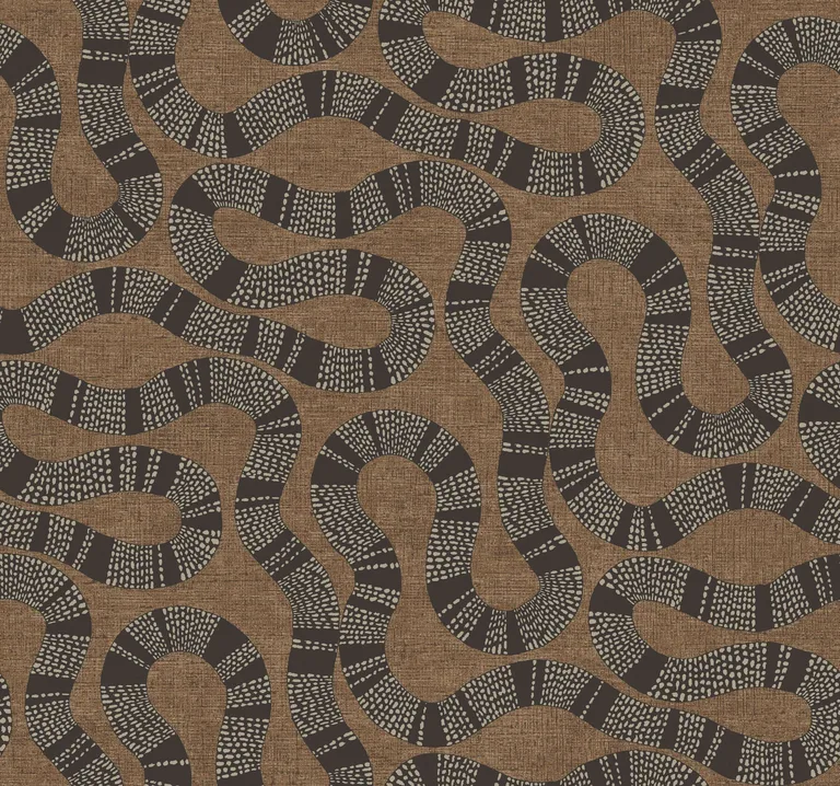 Antonina Vella Ophidia wallpaper, color Brown, SKU AB3001