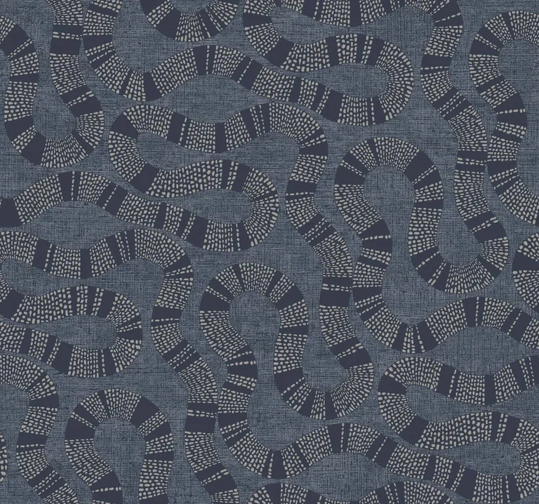 Antonina Vella Ophidia wallpaper, color Navy, SKU AB3002