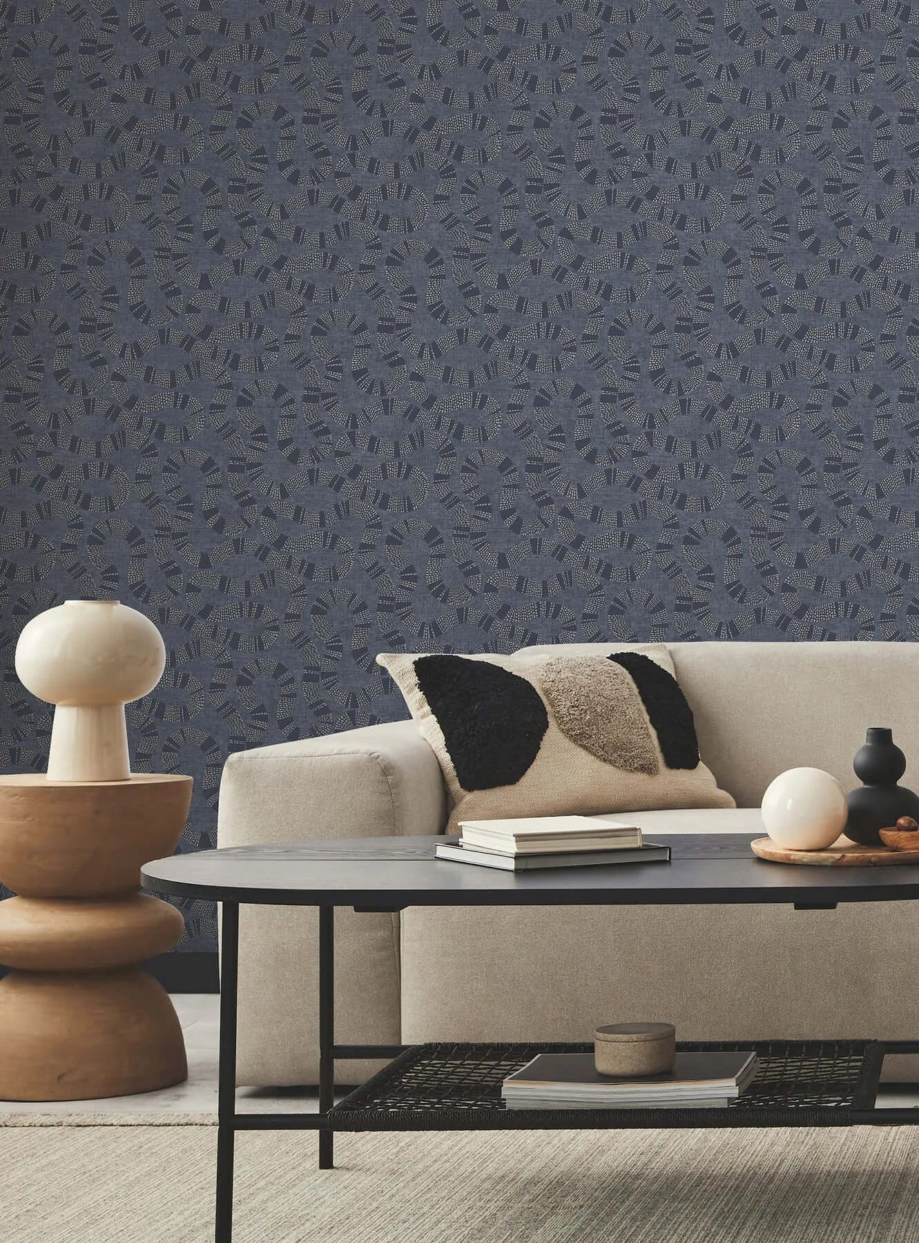 Antonina Vella Ophidia wallpaper, color Navy, SKU AB3002