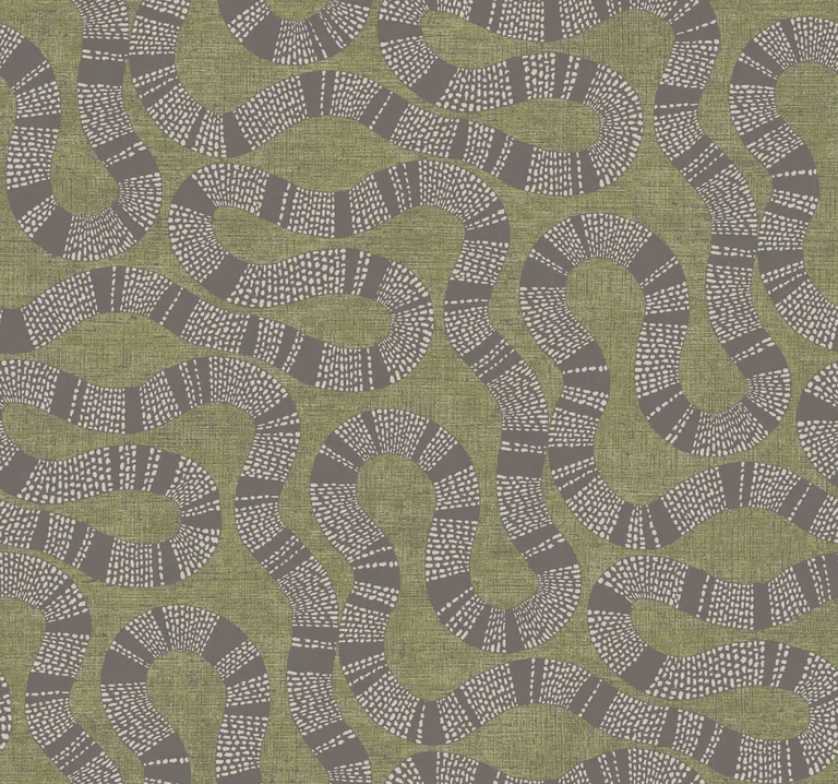 Antonina Vella Ophidia wallpaper, color Olive, SKU AB3005