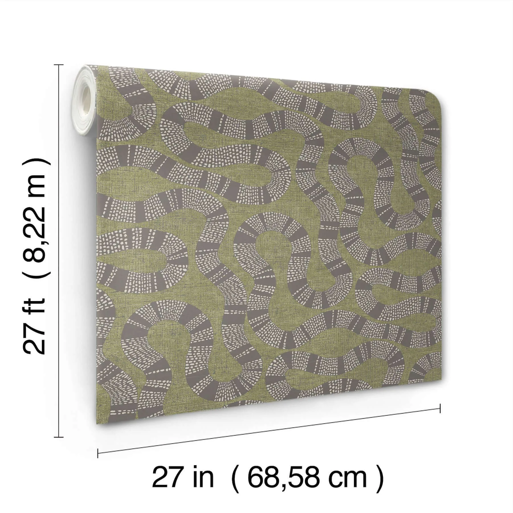 Antonina Vella Ophidia wallpaper, color Olive, SKU AB3005