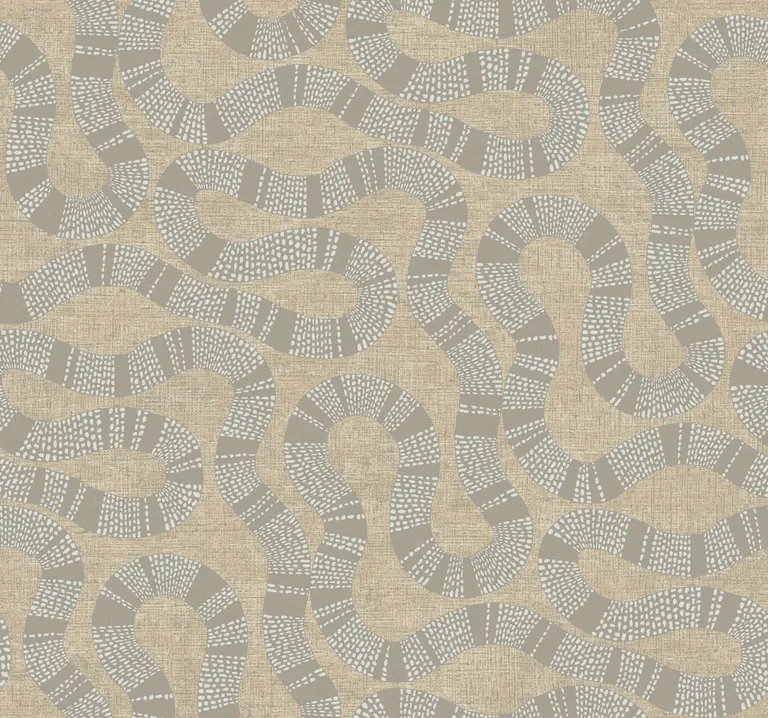Antonina Vella Ophidia wallpaper, color Taupe, SKU AB3003