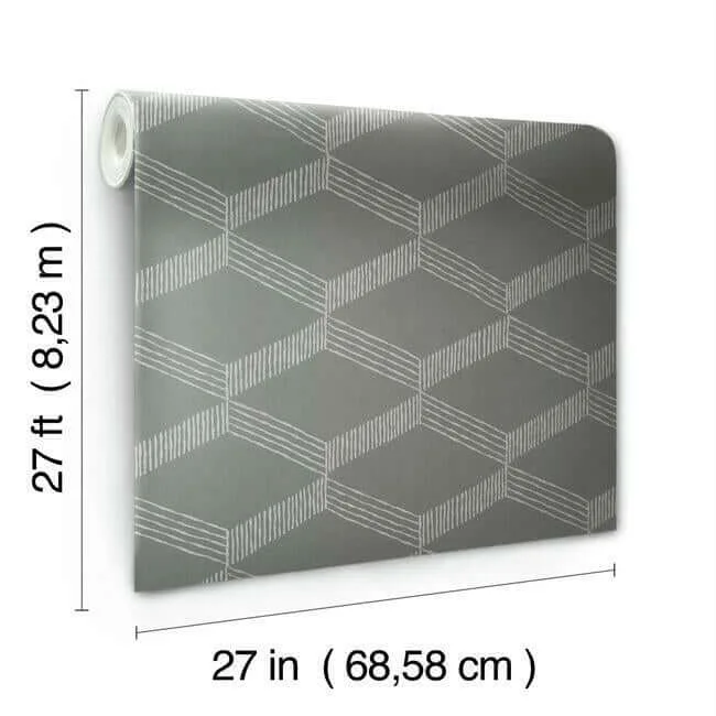 Antonina Vella Palisades Paperweave wallpaper, color Grey & White, SKU BO6722