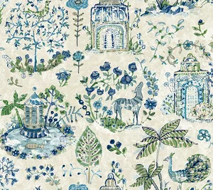 Antonina Vella Parc wallpaper, color Blue & Green, SKU VP1402