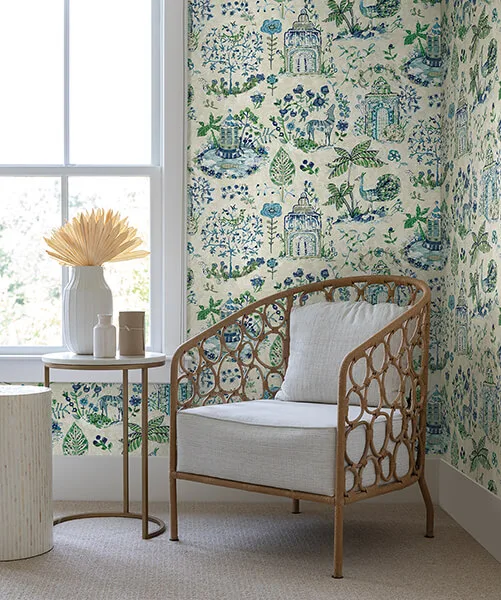 Antonina Vella Parc wallpaper, color Blue & Green, SKU VP1402