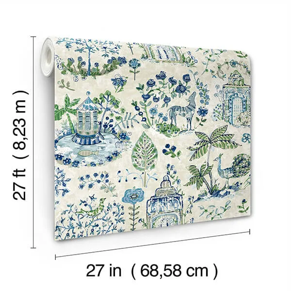 Antonina Vella Parc - Blue & Green Wallpaper | Buy Online Antonina Vella Parc wallpaper, color Blue & Green, SKU VP1402