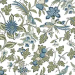 Antonina Vella Parterre - Sage & Indigo Wallpaper | Buy Online Antonina Vella Parterre wallpaper, color Sage & Indigo, SKU VP1314