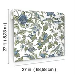 Antonina Vella Parterre - Sage & Indigo Wallpaper | Buy Online Antonina Vella Parterre wallpaper, color Sage & Indigo, SKU VP1314