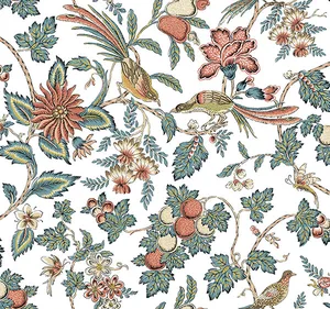 Antonina Vella Parterre wallpaper, color Cornflower & Ginger, SKU VP1316