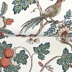 Antonina Vella Parterre wallpaper, color Cornflower & Ginger, SKU VP1316
