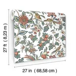 Antonina Vella Parterre wallpaper, color Cornflower & Ginger, SKU VP1316