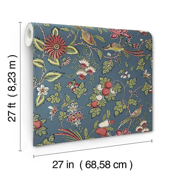 Antonina Vella Parterre wallpaper, color Indigo, SKU VP1311