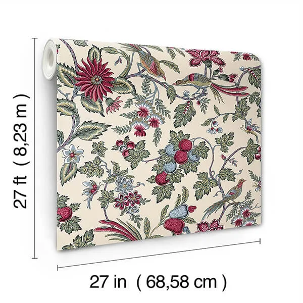 Antonina Vella Parterre - Raspberry Wallpaper | Buy Online Antonina Vella Parterre wallpaper, color Raspberry, SKU VP1312