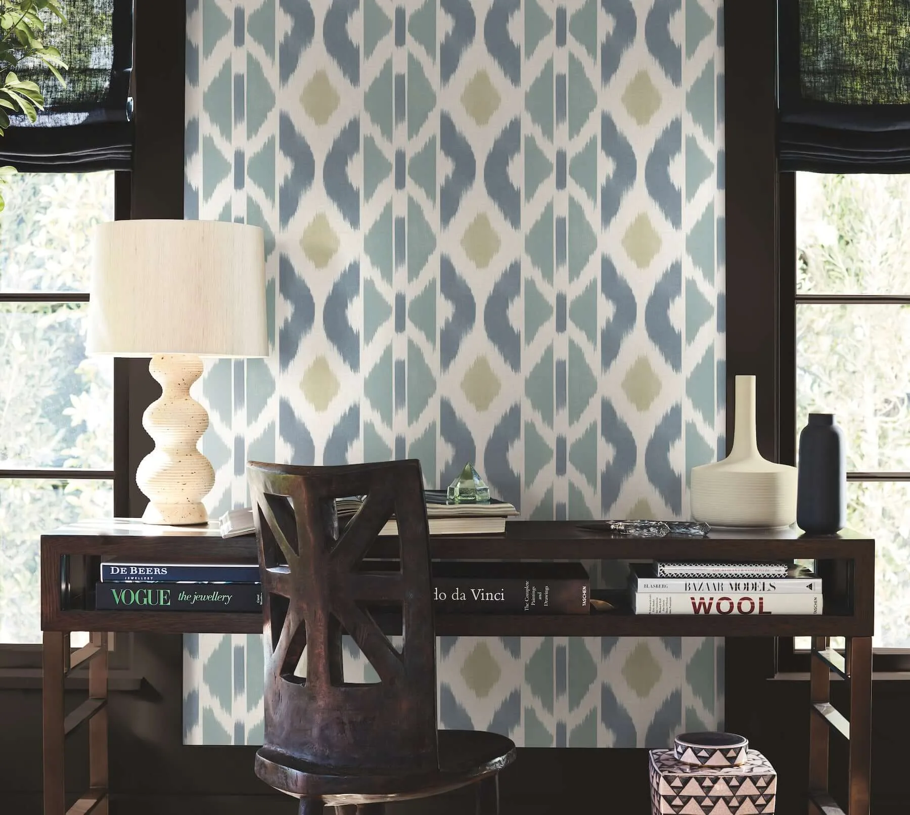 Antonina Vella Patan wallpaper, color Denim, SKU AB3094