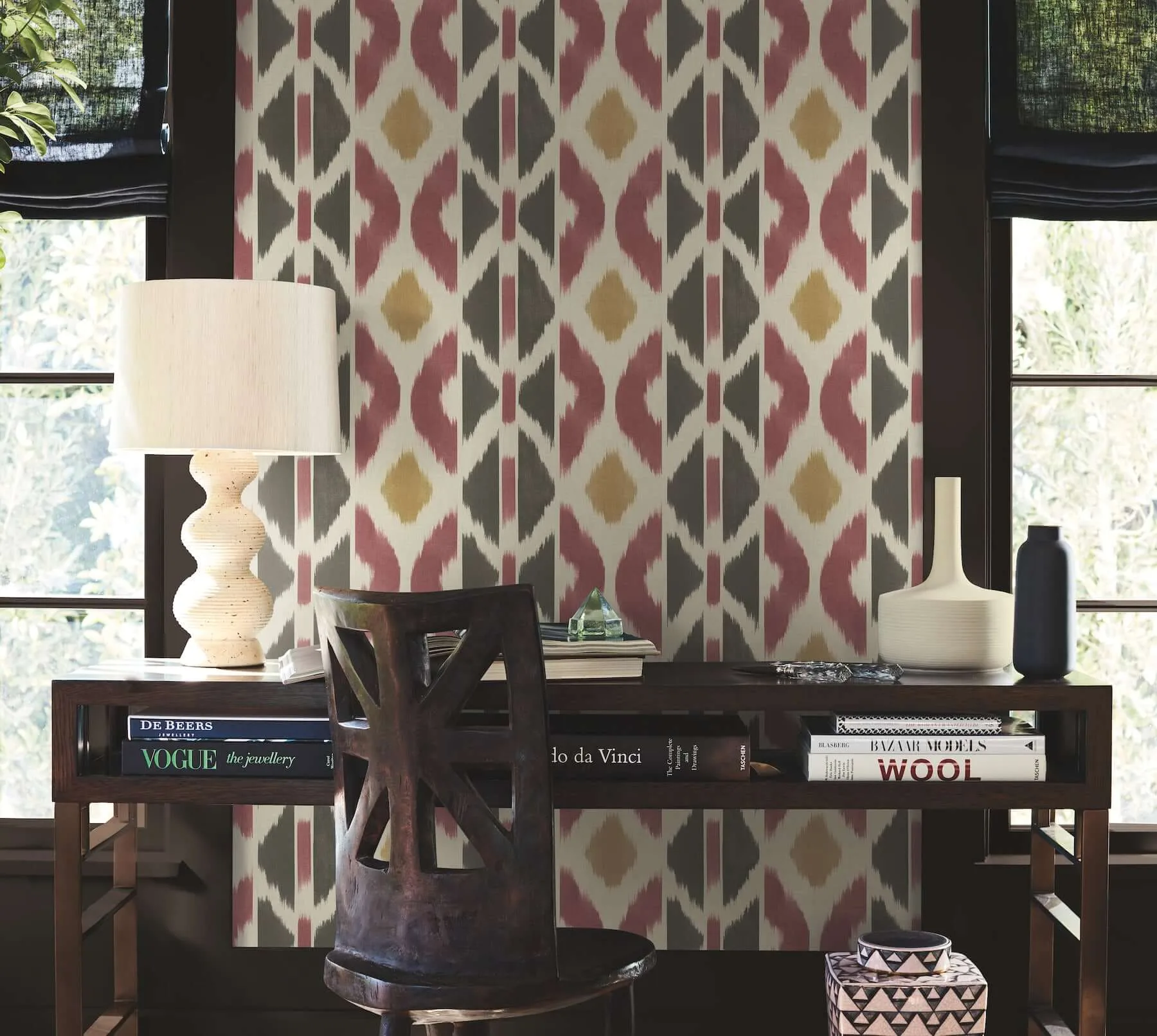 Antonina Vella Patan - Ruby Wallpaper | Buy Online Antonina Vella Patan wallpaper, color Ruby, SKU AB3091