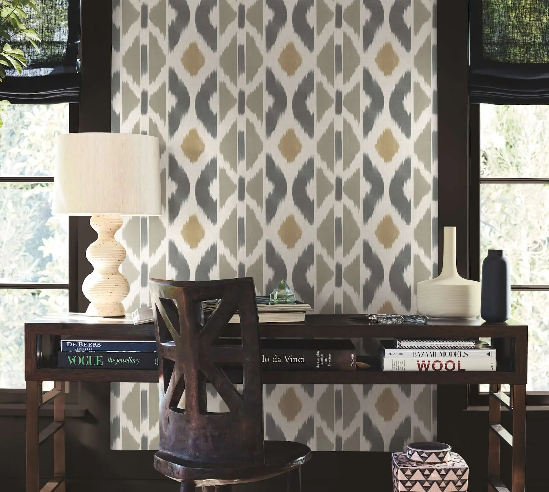 Antonina Vella Patan wallpaper, color Taupe, SKU AB3095