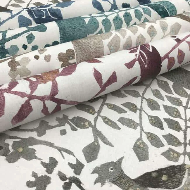 Antonina Vella Peacock Block Print - Teal Wallpaper | Buy Online Antonina Vella Peacock Block Print wallpaper, color Teal, SKU BO6632