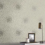 Antonina Vella Petite Leaves wallpaper, color Beige & Silver, SKU MD7105
