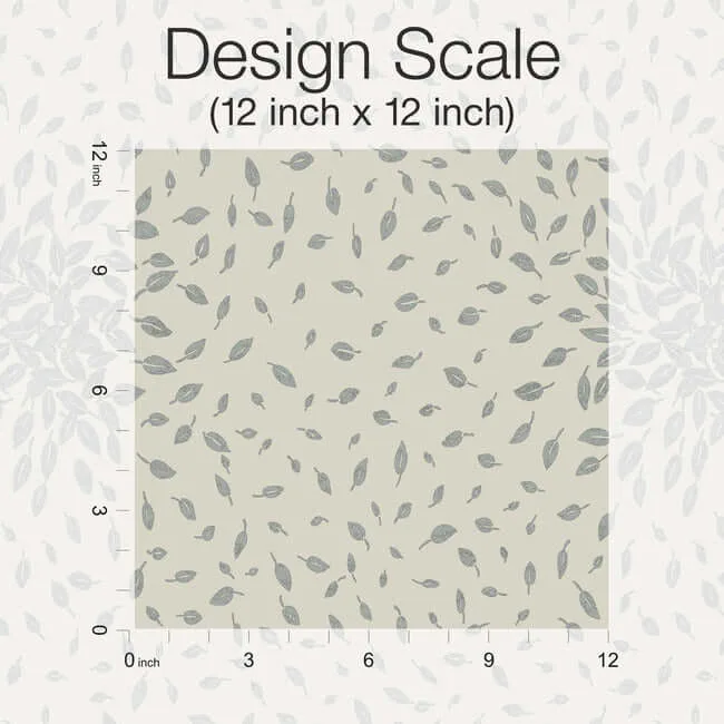 Antonina Vella Petite Leaves wallpaper, color Beige & Silver, SKU MD7105