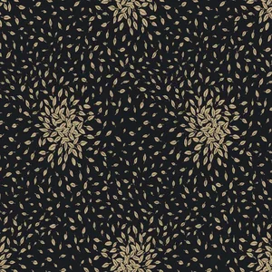 Antonina Vella Petite Leaves wallpaper, color Black & Gold, SKU MD7102