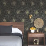 Antonina Vella Petite Leaves wallpaper, color Black & Gold, SKU MD7102