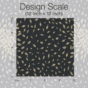 Antonina Vella Petite Leaves wallpaper, color Black & Gold, SKU MD7102